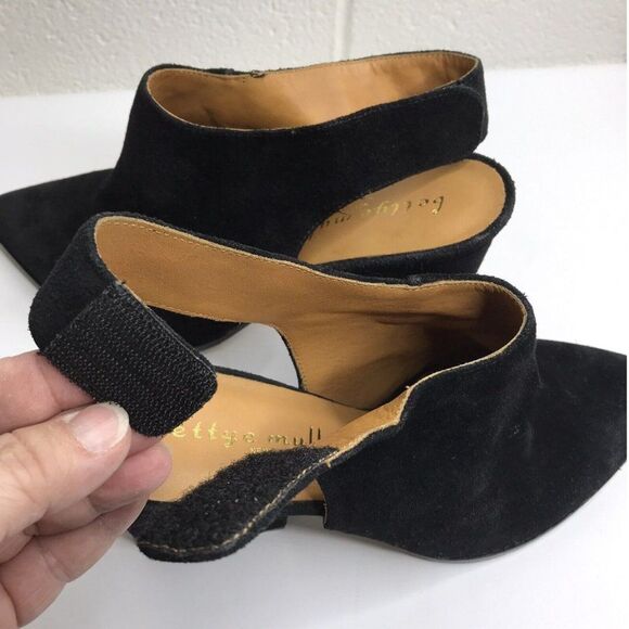 Bettye Muller Womens Black Suede Leather Slingback 4” Heels Size 9.5M - Picture 6 of 12